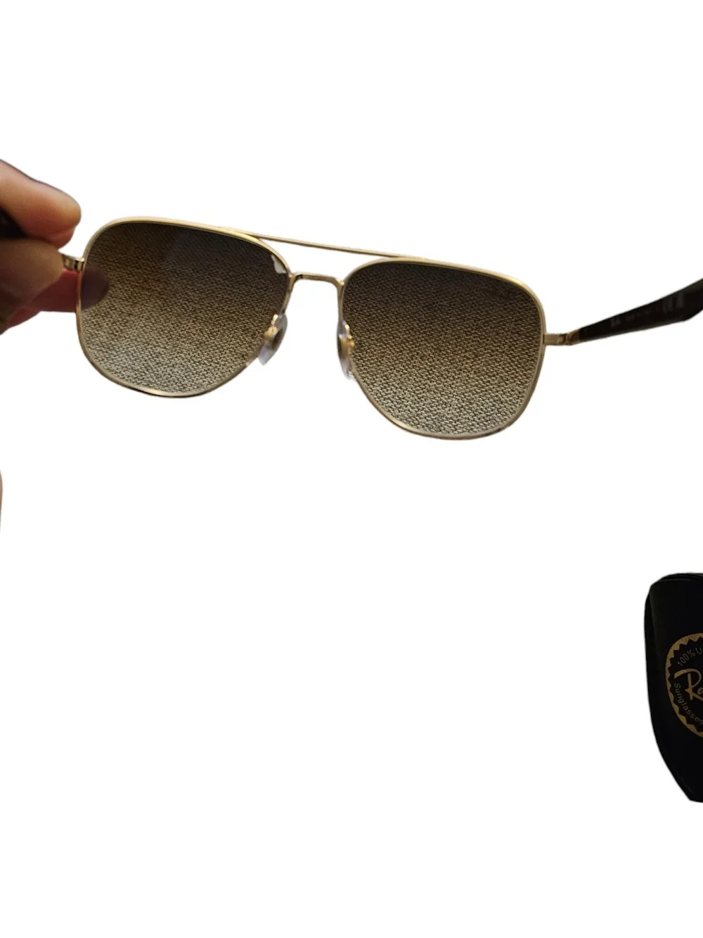 Ray-Ban 3683 in Polished Arista Gold Aviator Sunglasses - Unisex 56-15-135